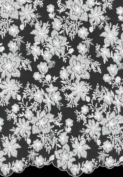 3D EMB SEQUIN TULLE - IVORY